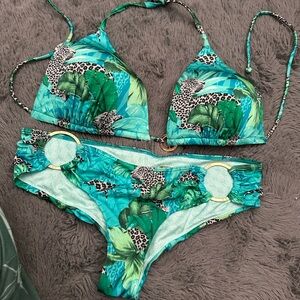 Tropical Print Bikini Set